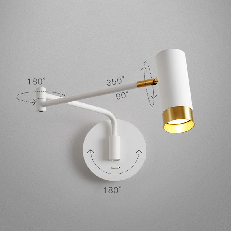 Aluminum Minimalism Wall Light Sconces Swing Arm Wall Mounted Light for Bedroom