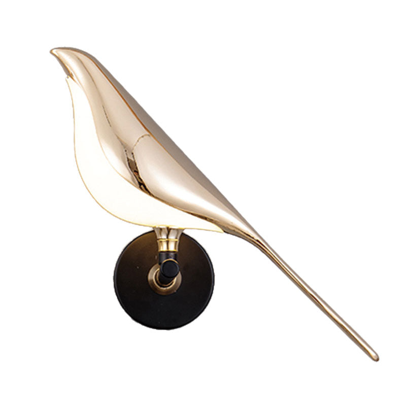 Contemporary Bird Gold Wall Light Sconces Acrylic Wall Mount Lamp for Living Room