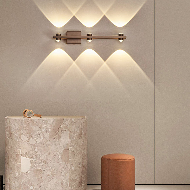 Lampada a montaggio a parete lineare moderna lampada a parete in metallo a 1 luce per bagno