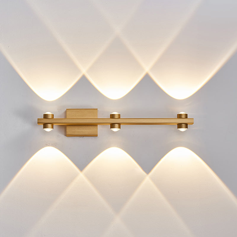 Lampada a montaggio a parete lineare moderna lampada a parete in metallo a 1 luce per bagno