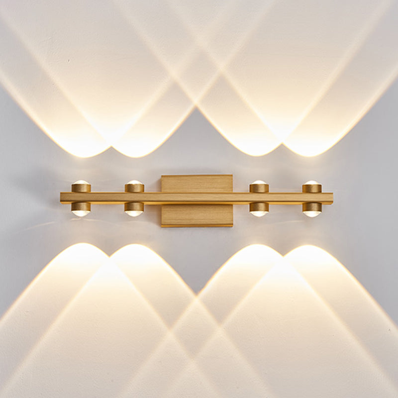 Lampada a montaggio a parete lineare moderna lampada a parete in metallo a 1 luce per bagno