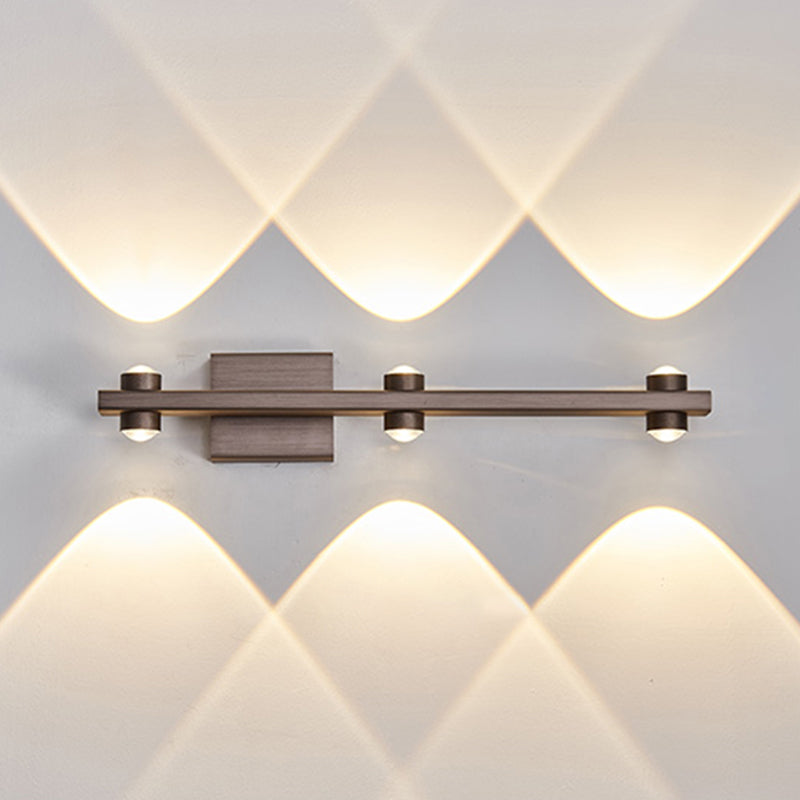 Lampada a montaggio a parete lineare moderna lampada a parete in metallo a 1 luce per bagno