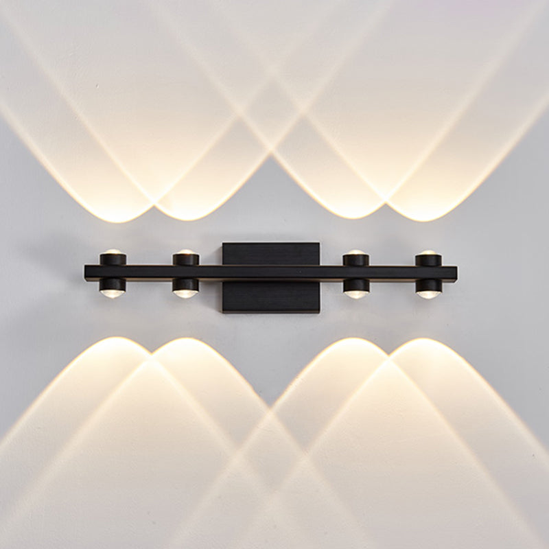 Lampada a montaggio a parete lineare moderna lampada a parete in metallo a 1 luce per bagno