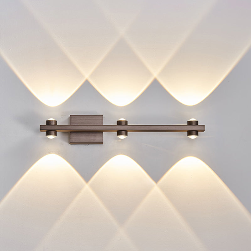 Lampada a montaggio a parete lineare moderna lampada a parete in metallo a 1 luce per bagno