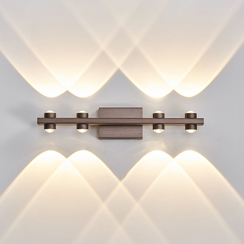 Lampada a montaggio a parete lineare moderna lampada a parete in metallo a 1 luce per bagno