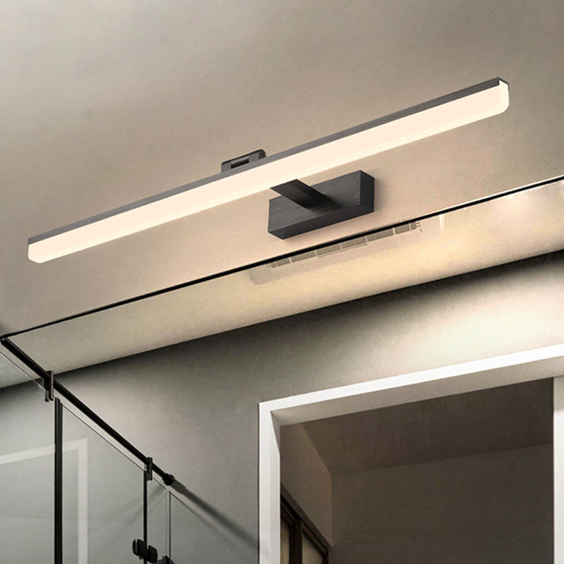 Modern Linear Wall Mount Light Fixture Aluminum 1-Light Wall Lamp for Bathroom
