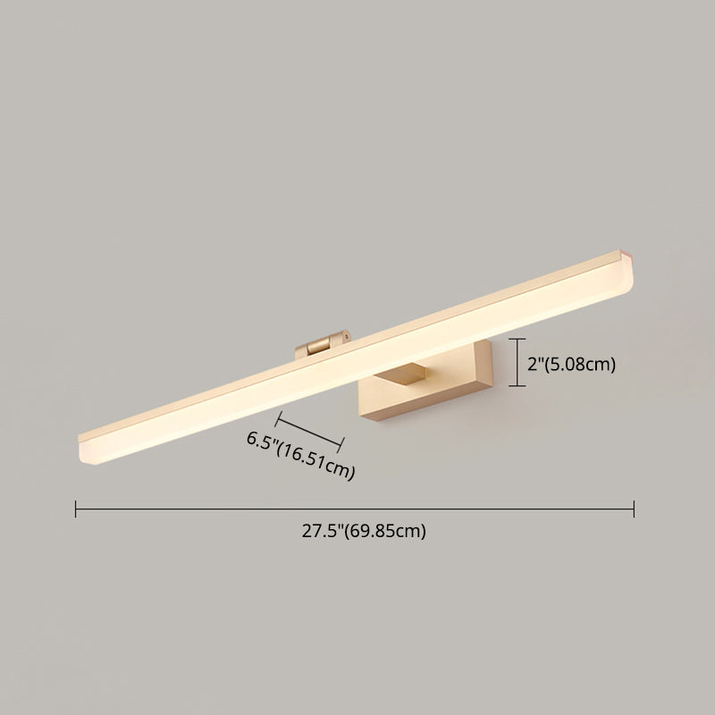 Modern Linear Wall Mount Light Fixture Aluminum 1-Light Wall Lamp for Bathroom