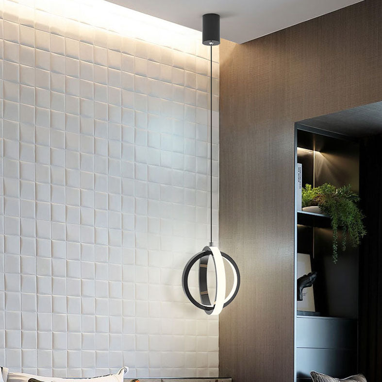 Noordse stijl cirkels gesuspendeerd verlichtingsarmatuur metalen LED Slaapkamer opknoping plafondlicht