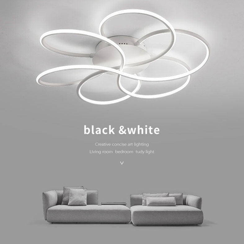 Nordic LED Ceiling Flush Mount Light Flower-Shaped Ceiling Lighting with Metal Shade