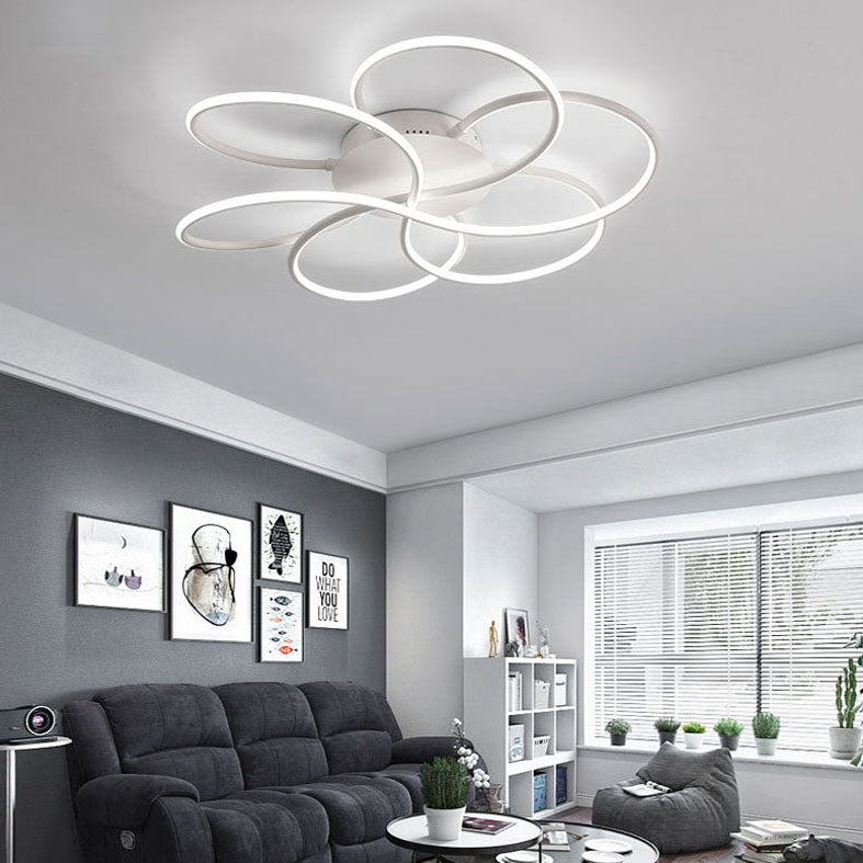 Nordic LED Ceiling Flush Mount Light Flower-Shaped Ceiling Lighting with Metal Shade