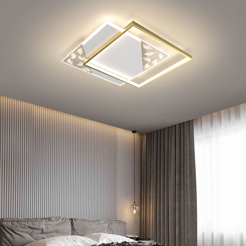 Plafonnier encastré géométrique en acrylique, plafonnier encastré de simplicité moderne