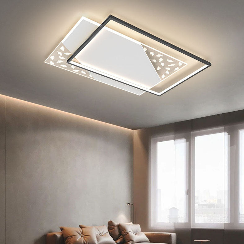 Plafonnier encastré géométrique en acrylique, plafonnier encastré de simplicité moderne