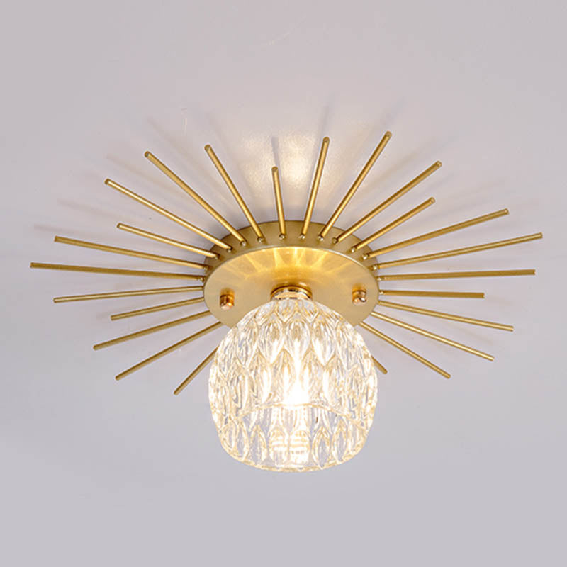 1-Luz del techo de cristal de montaje de vidrio de techo de cristal contemporáneo para Hallway