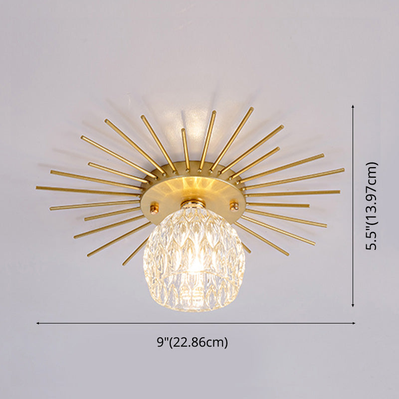 1-Luz del techo de cristal de montaje de vidrio de techo de cristal contemporáneo para Hallway