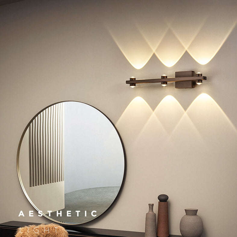 Lampada a montaggio a parete lineare moderna lampada a parete in metallo a 1 luce per bagno