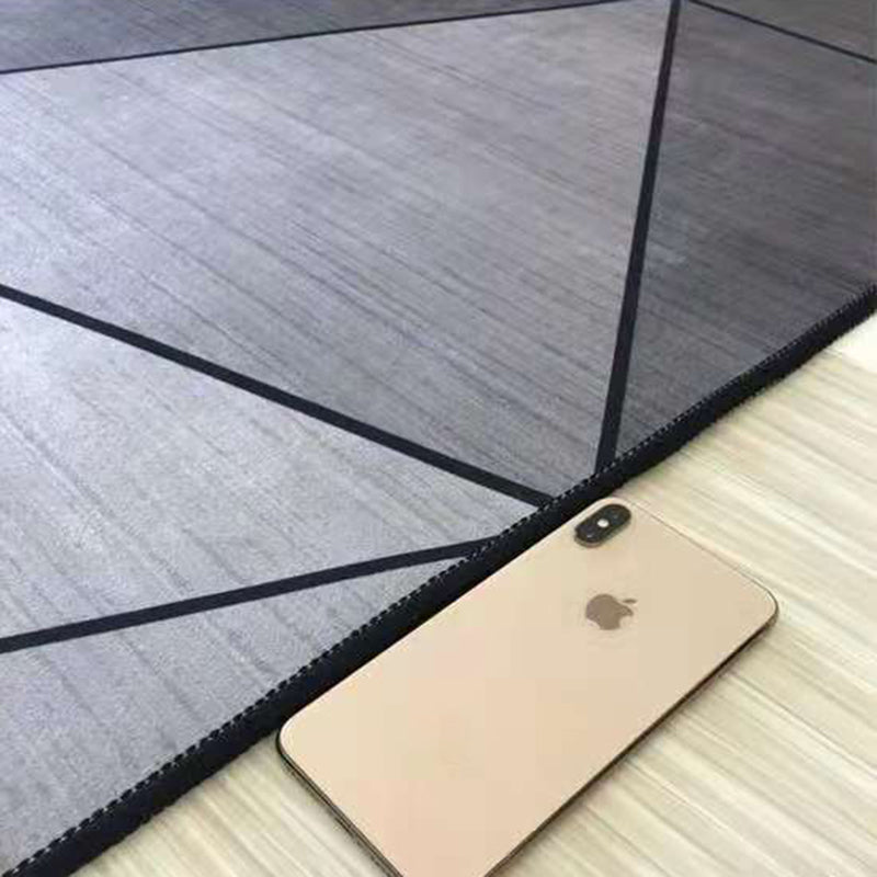 Simple Living Room Area Rug Geometric Lines Polyester Rug Anti-Slip Indoor Carpet