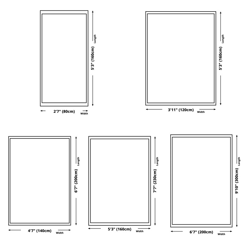 Multicolor Indoor Area Rug Geometric Lines Polyester Carpet Anti-Slip Rug for Living Room