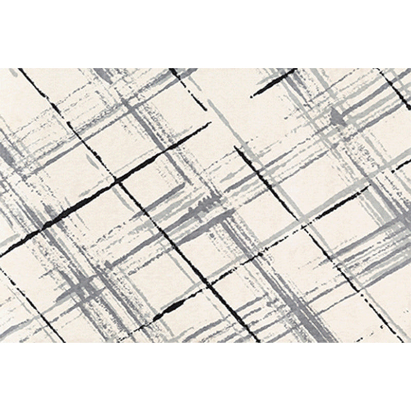 Blue Modern Rug Polyester Geometric Pattern Area Rug Non-Slip Backing Carpet for Home Decor