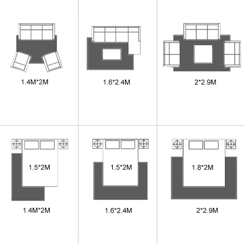 Modern Carpet Color Block Geometry Print Area Rug Polyester with Non-Slip Backing Rug