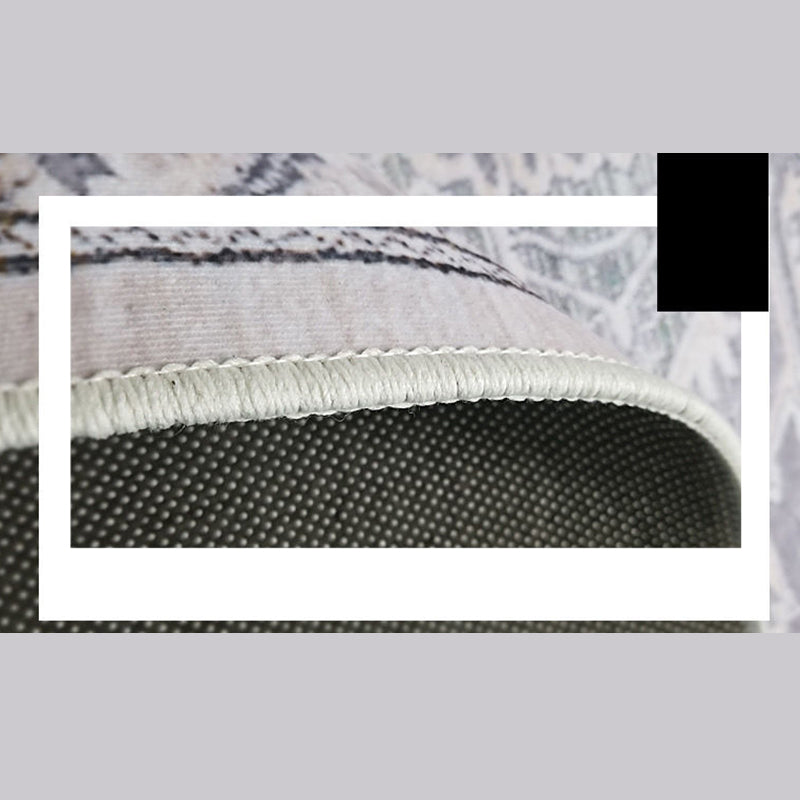 Gray Modern Indoor Rug Polyester Geometric Area Rug Non-Slip Backing Carpet for Living Room