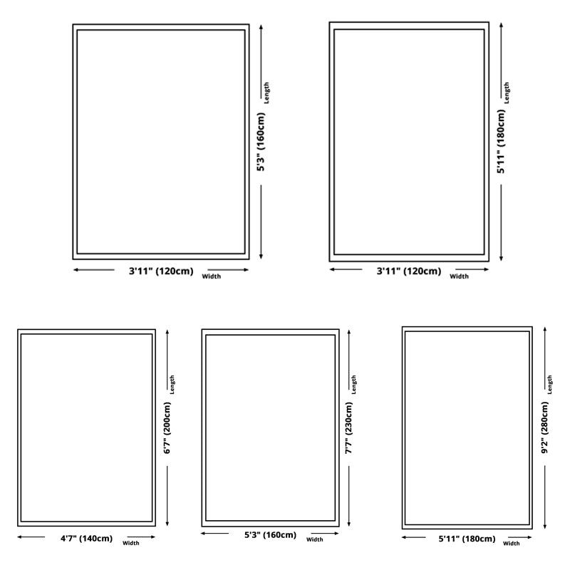 Minimalist Geometric Printed Carpet Non-Slip Backing Area Rug Polyster Rug for Living Room