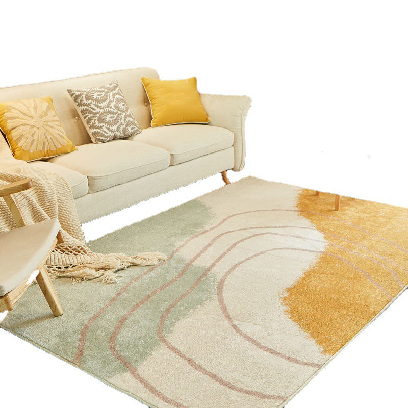 Nordic Area Carpet Polyester Medium Living Room Rug with Non-Slip Backing Area Rug