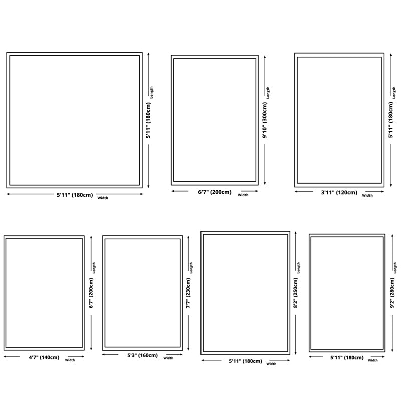 Black Modern Area Rug Polyester Geometric Rug Non-Split Backing Carpet for Home Decoration