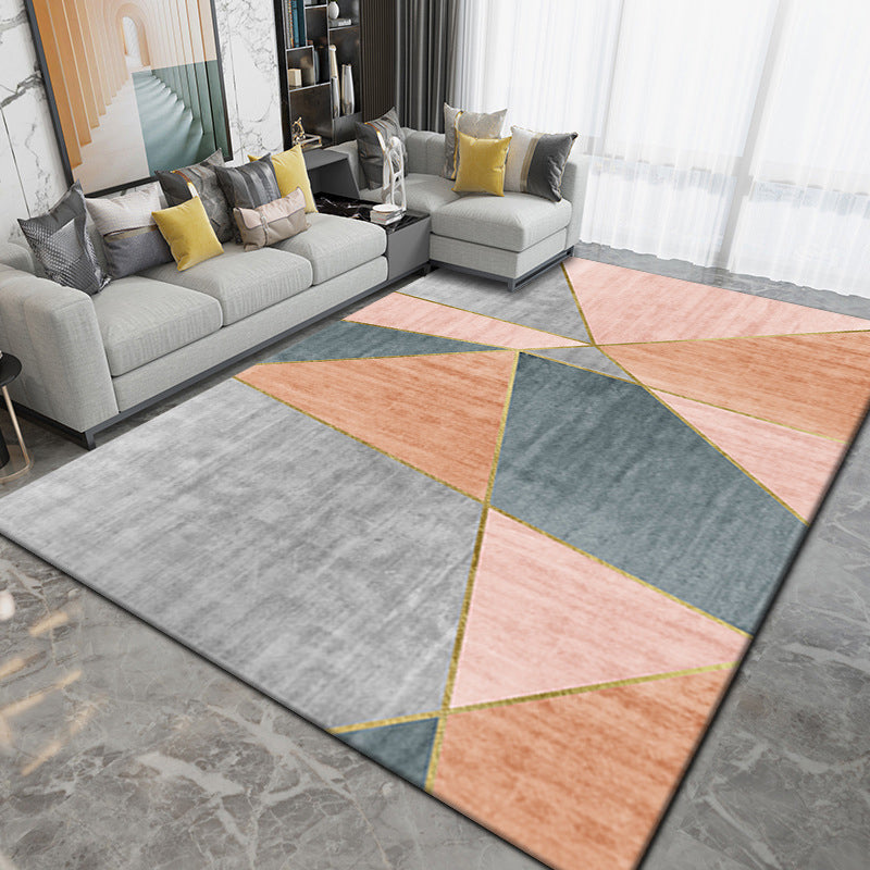 Minimalistischer Innenteppich Geometriemuster Polyester Färbung Widerender Fläche Teppich für Wohnzimmer