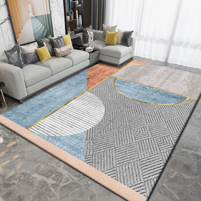 Minimalistischer Innenteppich Geometriemuster Polyester Färbung Widerender Fläche Teppich für Wohnzimmer