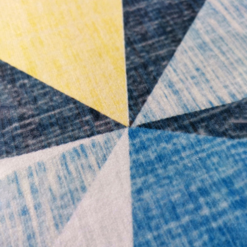 Modern Color-Blocked Area Rug Pink Cotton Blend Carpet Non-Slip Rug for Home Decor