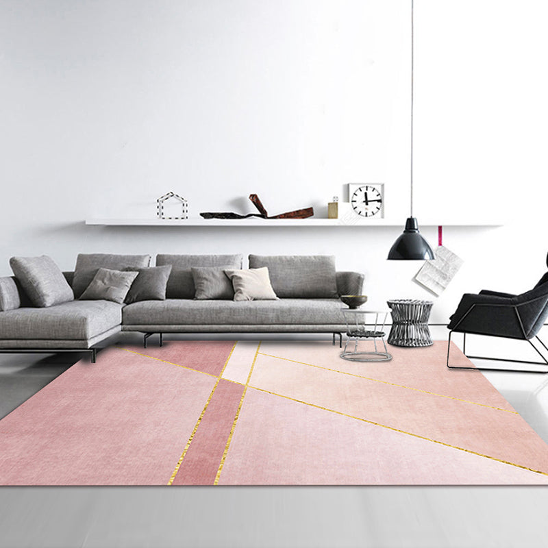 Tapis de couleur rose en Polyester, moderne, avec envers antidérapant, pour la décoration de la maison