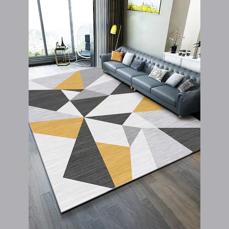 Tapis de tapis géométrique gris Tapis minimale minimale lavable pour le tapis à domicile