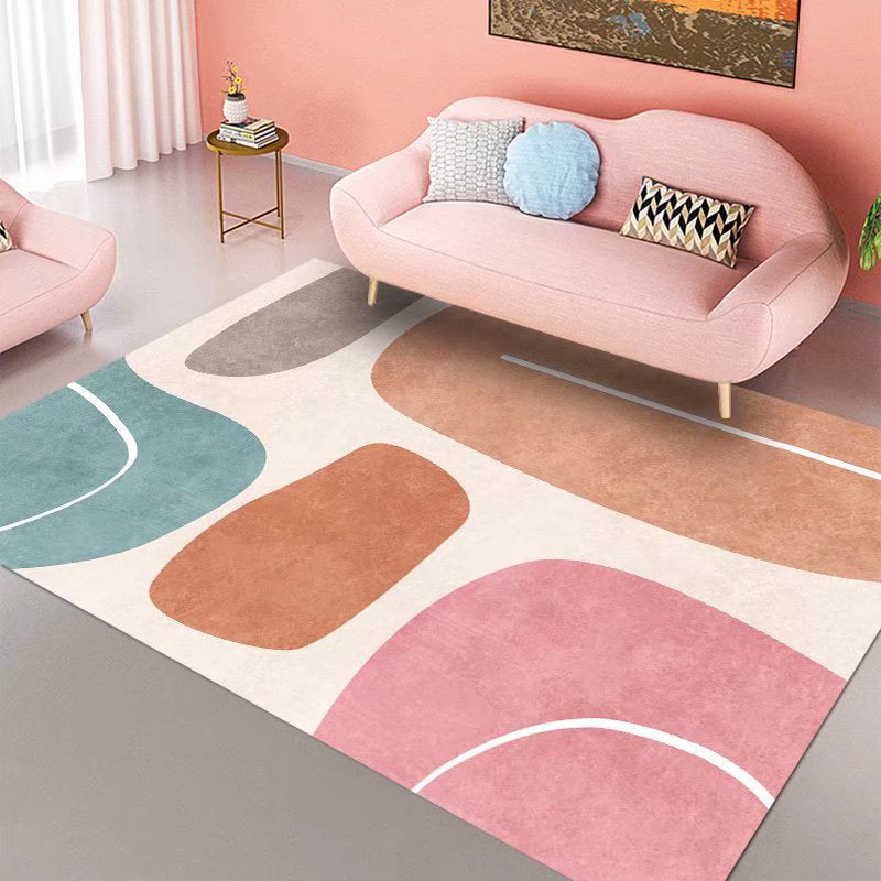 Nordic Indoor Rug Polyester Area Rug Medium Living Room Rug with Non-Slip Backing