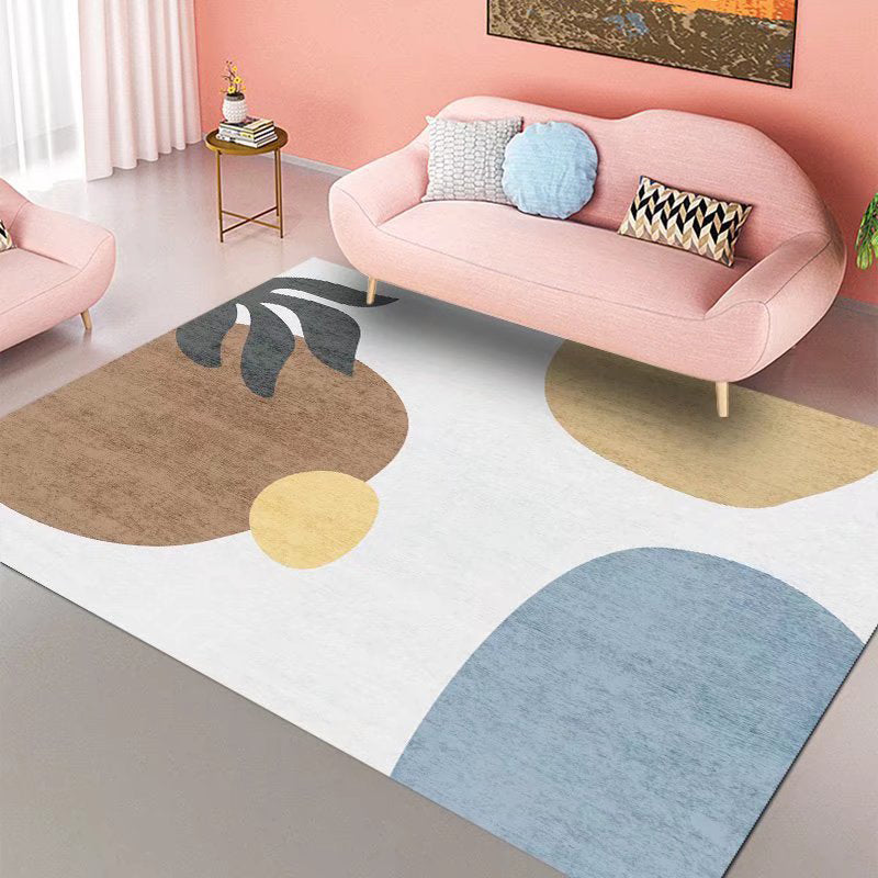 Nordic Indoor Rug Polyester Area Rug Medium Living Room Rug with Non-Slip Backing