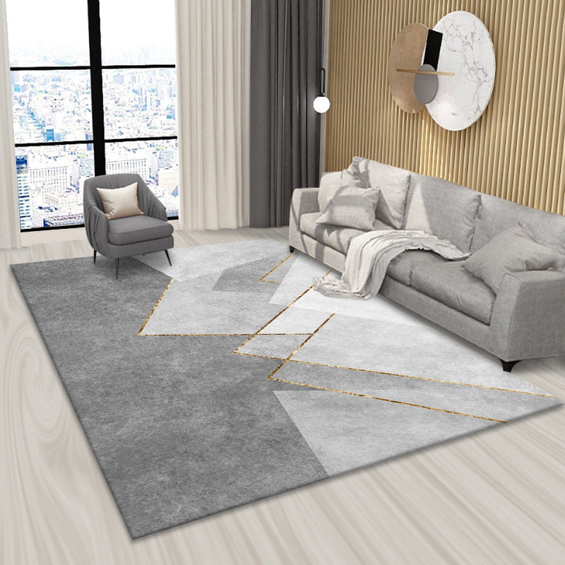 Minimalist Indoor Rug Geometry Pattern Modern Rug Polyester Anti-slip Area Rug for Living Room
