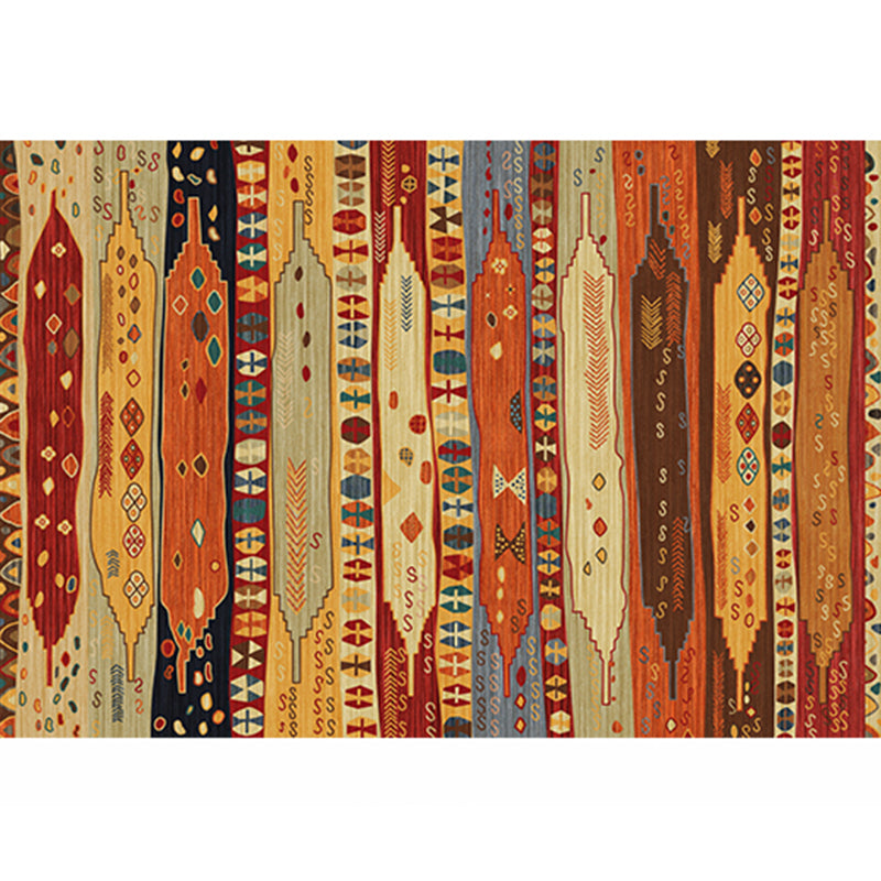 Mehrfarbiger Vintage-Teppich, Polyester-Teppich mit Streifendruck, rutschfeste Rückseite, Innenteppich für Wohnzimmer