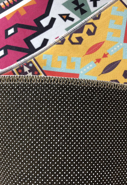 Multikolor eklektischer Innenteppich Polyester Südwestdruck Teppich Easy Care Teppich für die Heimdekoration