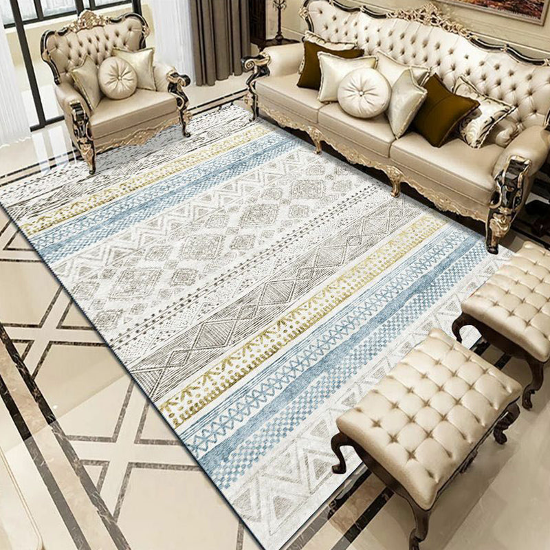 Couleur de décoration de maison mélangée tapis Boho-Chic Siefhead Area Polyester avec tapis de support sans glissement