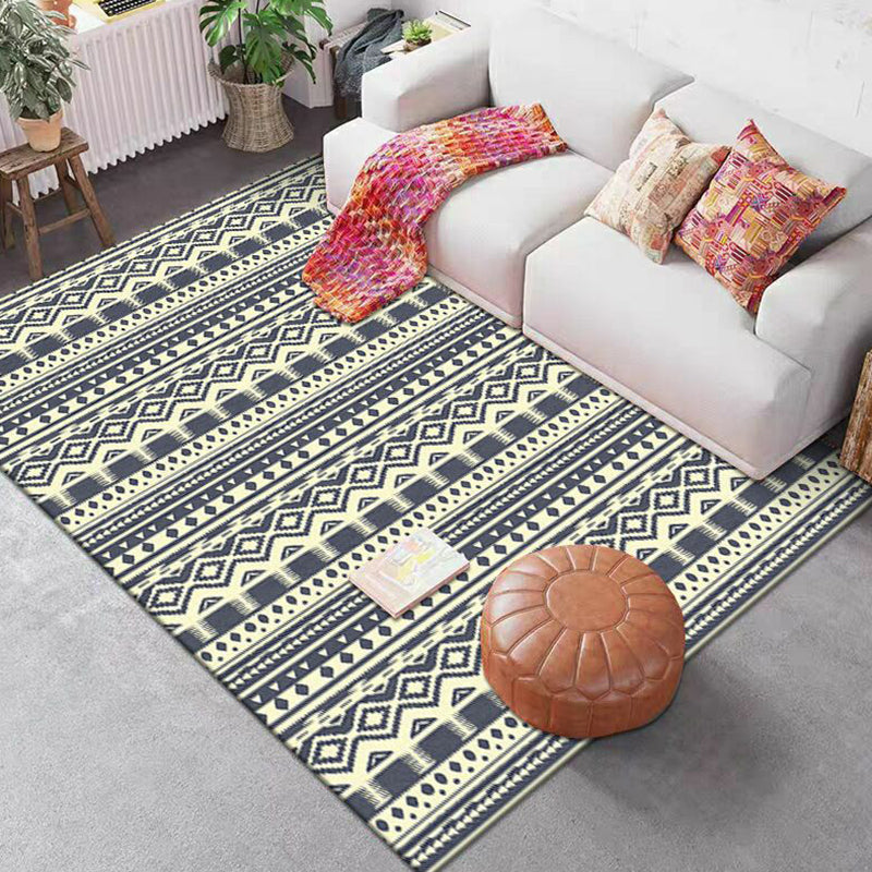 Couleur de décoration de maison mélangée tapis Boho-Chic Siefhead Area Polyester avec tapis de support sans glissement