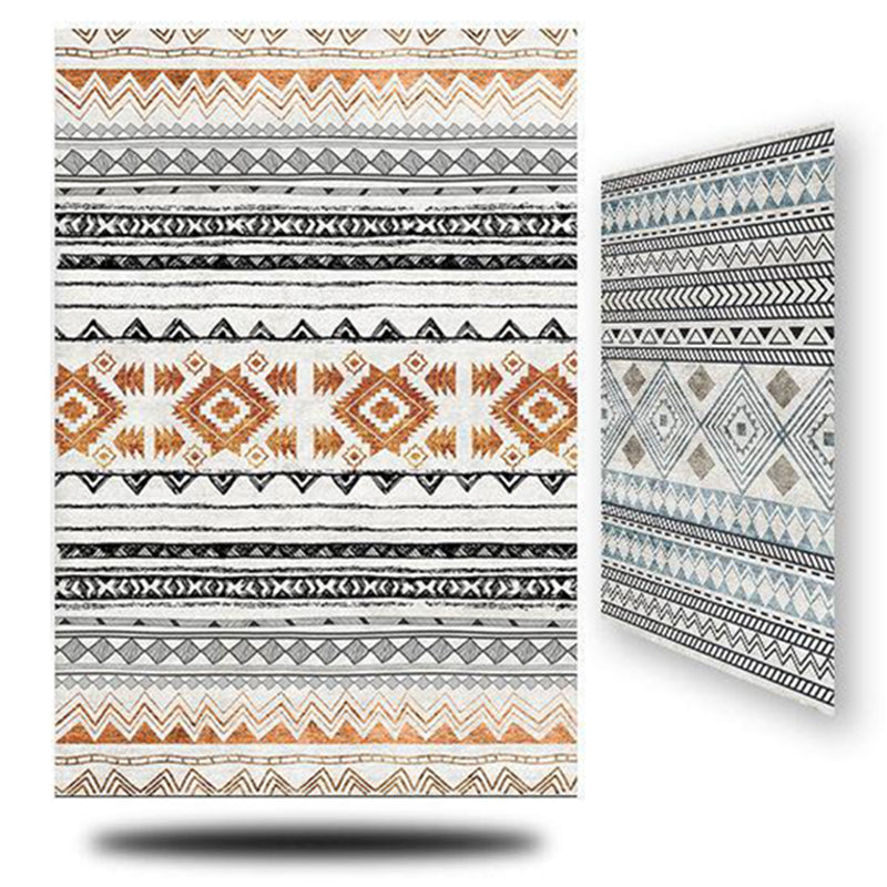 Décoration de maison de couleur claire Tapis rétro Southwestern Print Area Rapis Polyester avec tapis lavable