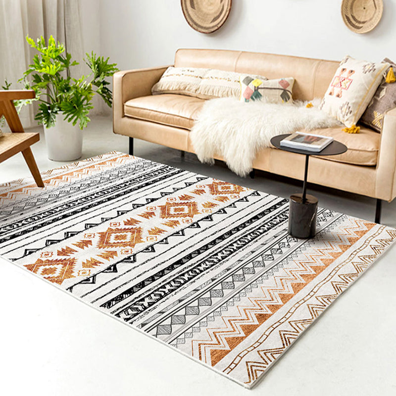 Multicolor Boho Intérieur Rapis Polyester Symboles tribaux Tapis Tache Risqueur intérieur résistant pour le salon