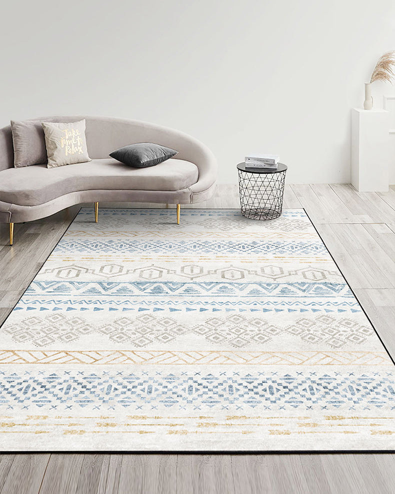 Multicolor Boho Intérieur Rapis Polyester Symboles tribaux Tapis Tache Risqueur intérieur résistant pour le salon