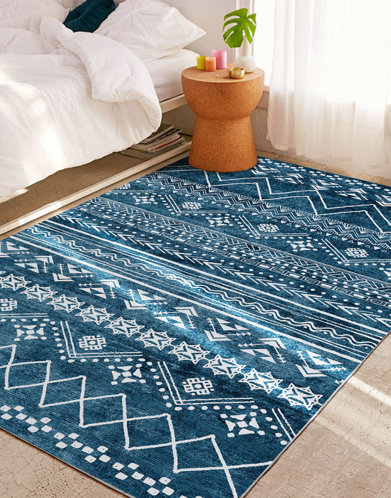Multicolor Boho Intérieur Rapis Polyester Symboles tribaux Tapis Tache Risqueur intérieur résistant pour le salon