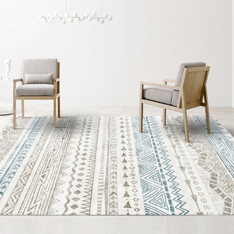 Multicolor Bohemian Area Carpet Polyester Imprime et ethnique Tapis de soins Easy Care Papier pour le salon