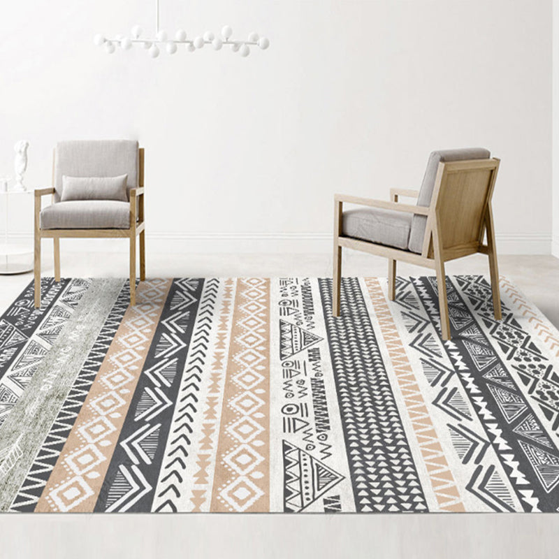 Multicolor Bohemian Area Carpet Polyester Imprime et ethnique Tapis de soins Easy Care Papier pour le salon