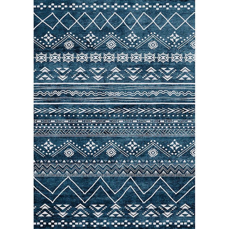 Mehrfarbiger ethnischer Print Teppich Polyester Antiquen Teppich nicht rutschfestem Innenteppich für die Heimdekoration