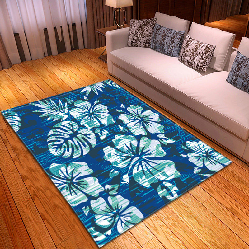 Multicolored Plants Print Rug Contemporary Natural Carpet Friendly Washable Carpet for Living Room