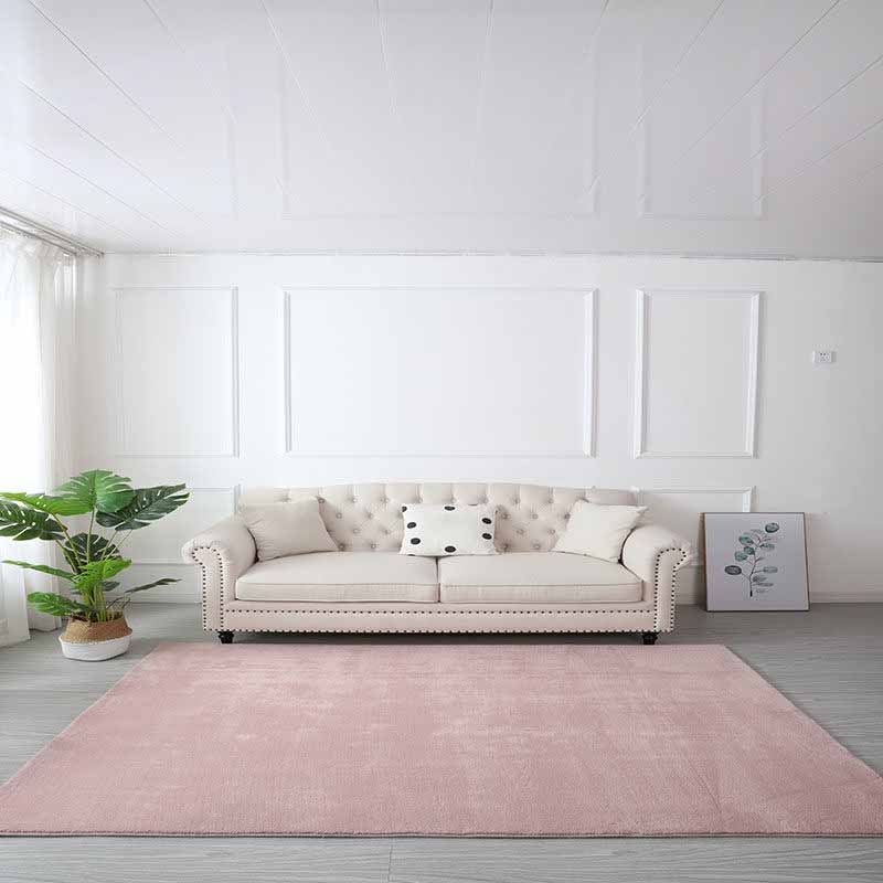 Simple Solid Color Carpet Brown Polyester Indoor Rug Anti-Split Area Rug for Indoor Room