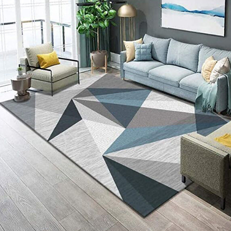 Casual Geometric Rug Pink Polyester Area Carpet Washable Indoor Rug for Home Decoration