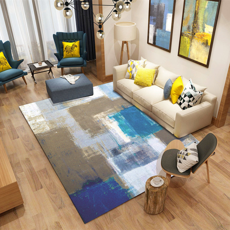Brown Modern Indoor Carpet Polyester Abstract Area Rug Anti-Split Carpet for Indoor Room